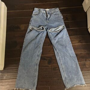 Stylish Blue Straight Leg Women's Jeans